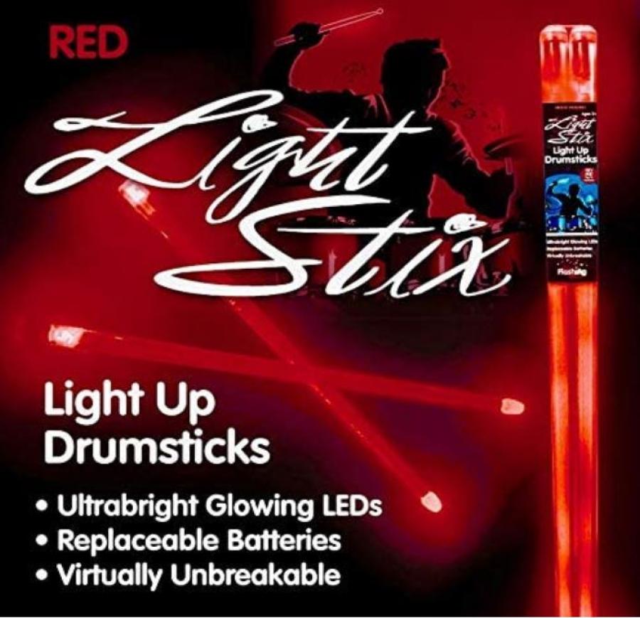 Light Stix LED Light Up Drumsticks - Red