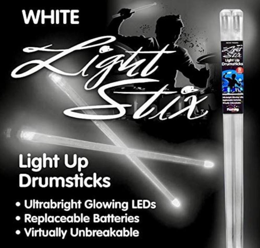Light Stix LED Light Up Drumsticks - White