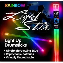 Light Stix LED Light Up Drumsticks - Rainbow